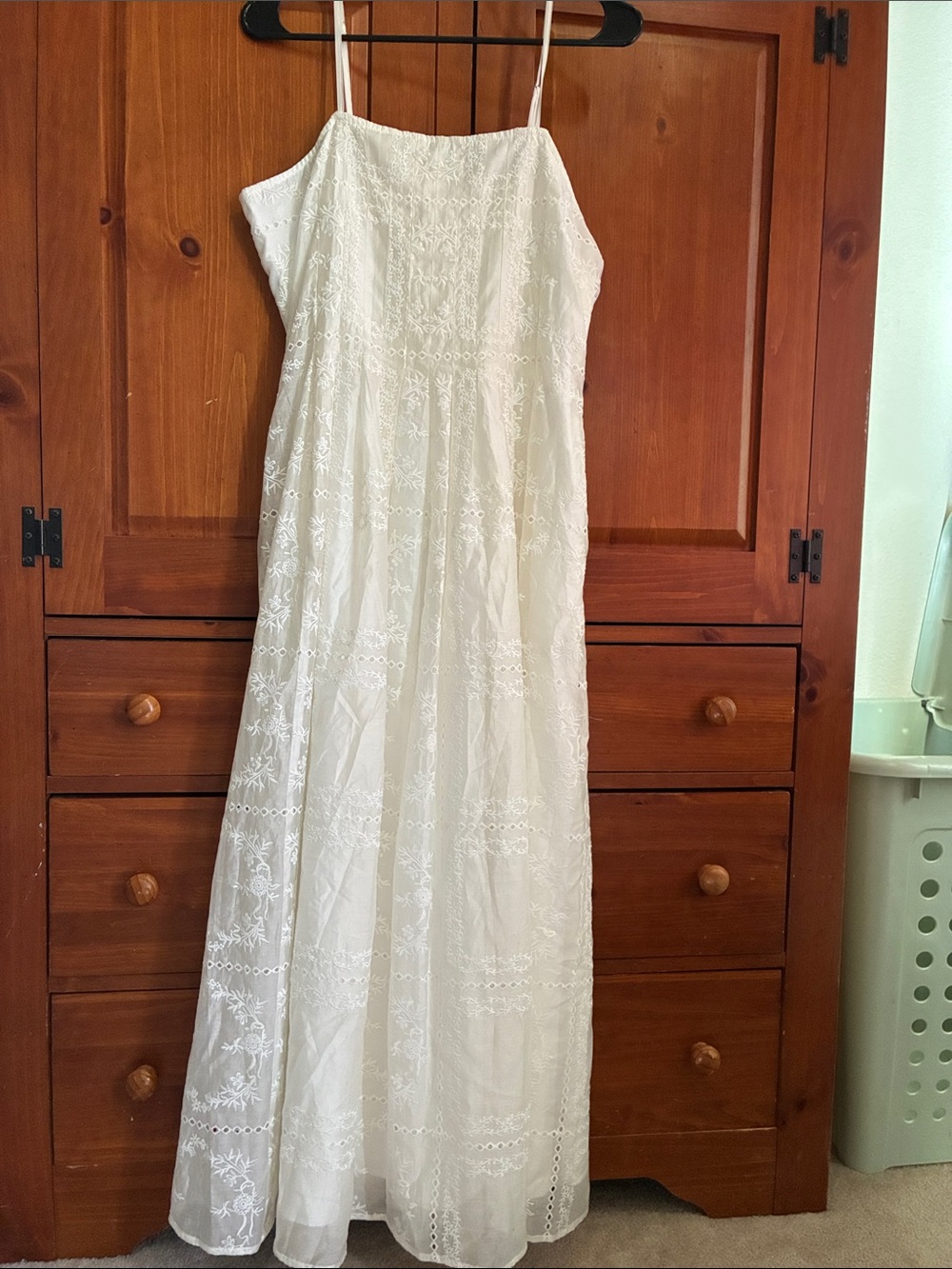 Treasure & Bond White Embroidered Maxi Dress